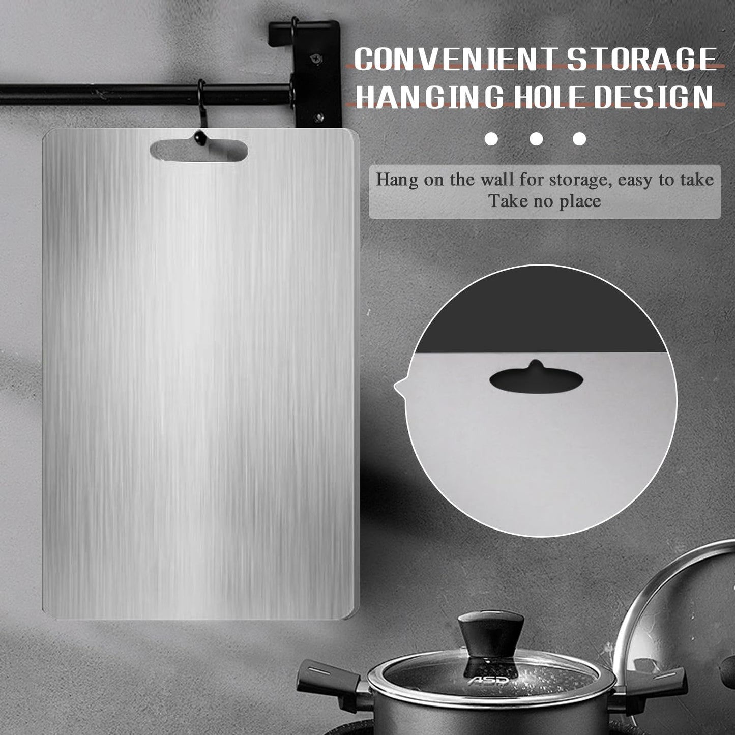 Tavano Cutting Board, Titanium Cutting Board 100% Pure Titanium, Scratch-Free and Hygiene, Qinux Cutium Cutting Boards, Tavano Cutting Boards for Meats, Vegetables Easy to Clean (3Pcs)