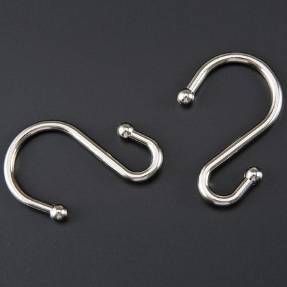Nickel Shower Curtain Hooks, Rust Proof Shower Curtain Rings for Bathroom, Set of 12 CHICTIE Silver S Shaped Decorative Shower Curtain Hooks Hangers for Bathroom Curtains,Clothing, Towels, etc