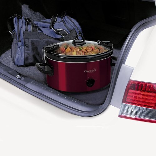 Crock-Pot 6-Quart Manual Portable Slow Cooker - Red Cook & Carry Design for Easy Transport