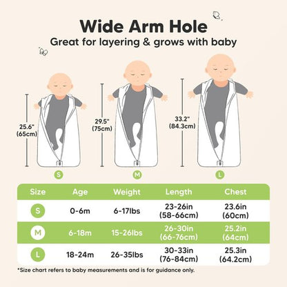 2-Pack Baby Sleep Sacks, Zipper Wearable Blanket - 0.5TOG Organic Cotton, Lightweight, Soft Cozy Toddler Sleeping Sack 6-12 months,Easy to Wear Large Newborn Transition Swaddles Sleepsacks(Glacier, M)
