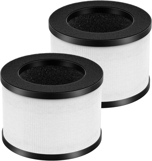 TZ-K1 Replacement Filter - 3-in-1 Smoke & Pollen Filtration - Compatible with FreAire, ToLife, VOOPNU | 2 Pack, White