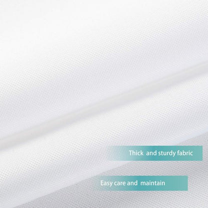 Mrs Awesome Water-Repellent Fabric Shower Curtain or Liner with 9 Handy Mesh Pockets, Premium Thick Cloth & Opaque, Washable, 71 x 72 inches, Rust Proof Grommets, White