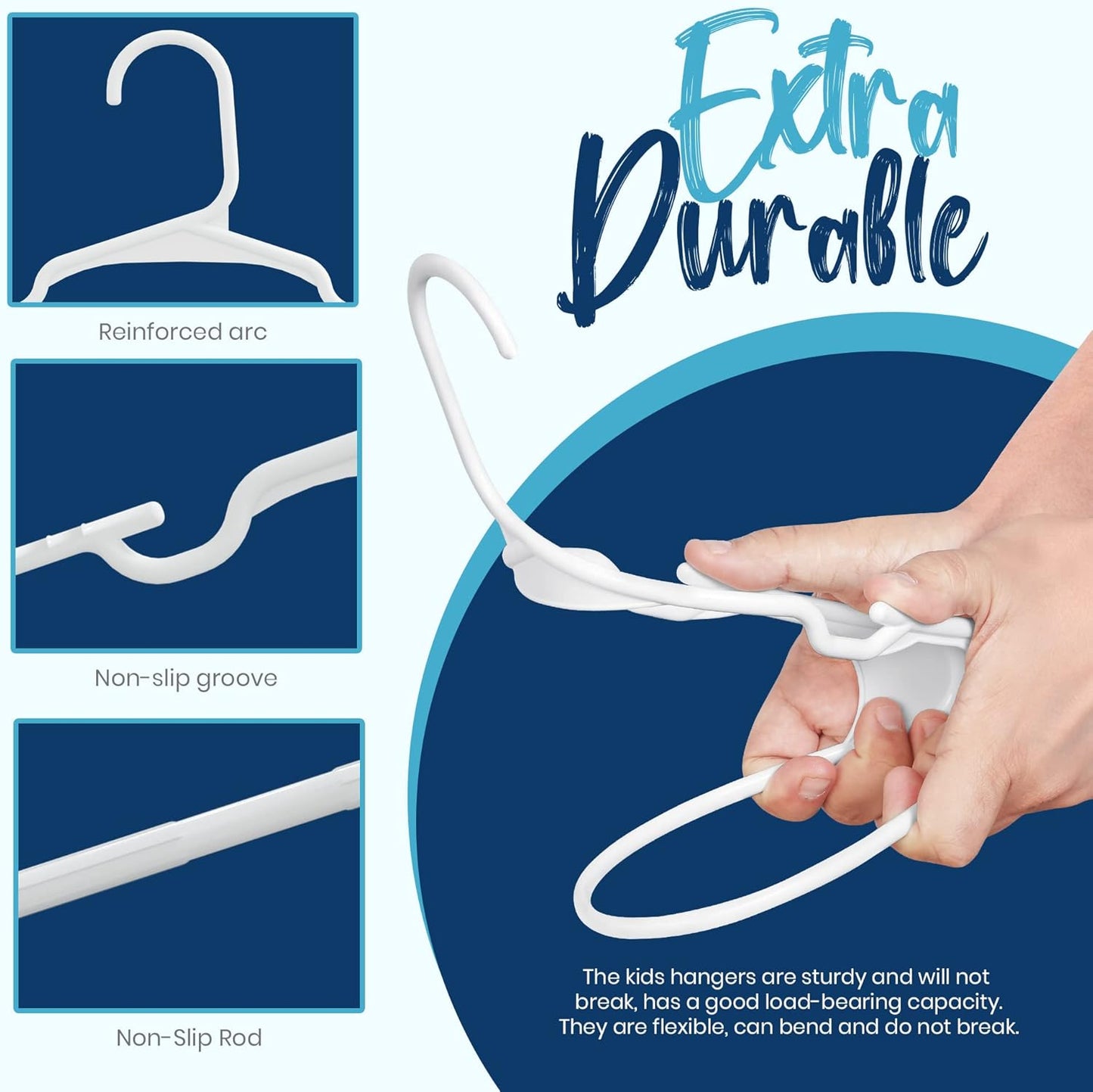 Utopia Home Kids Hangers - 60 Pack 11.5 Inch Plastic Baby Hangers for Closet | White Childrens Hangers