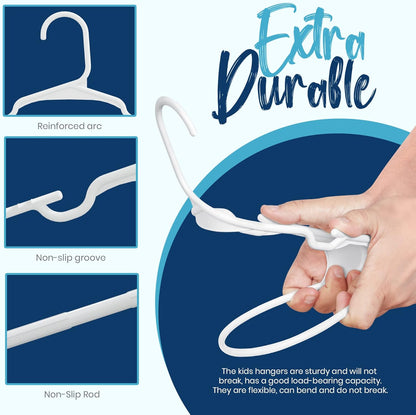 Utopia Home Kids Hangers - 60 Pack 11.5 Inch Plastic Baby Hangers for Closet | White Childrens Hangers