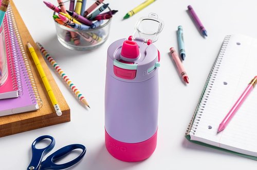 Ello Kids Colby 12oz Insulated Stainless Steel Water Bottle - Straw, Coaster & Leak-Proof Lid