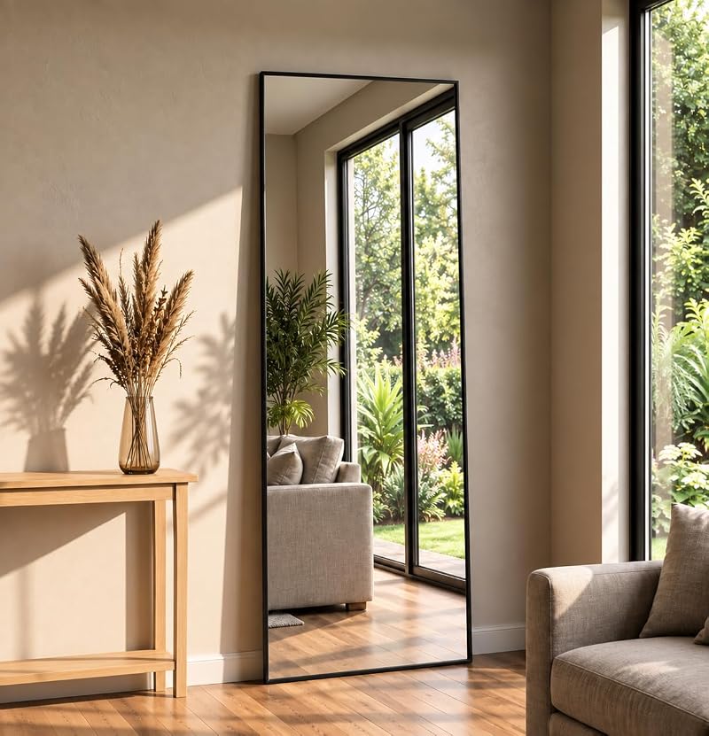 58x20 Full Length Mirror - Freestanding Floor/Wall Mount, Gold Frame