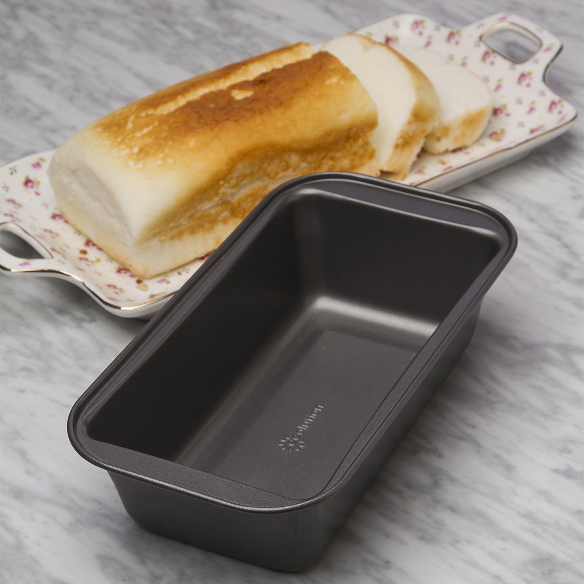 Ecolution Bakeins Large Loaf Pan – PFOA, BPA, and PTFE Free Non-Stick Coating – Heavy Duty Carbon Steel – Dishwasher Safe – Gray – 9.25” x 5.125” x 2.75”