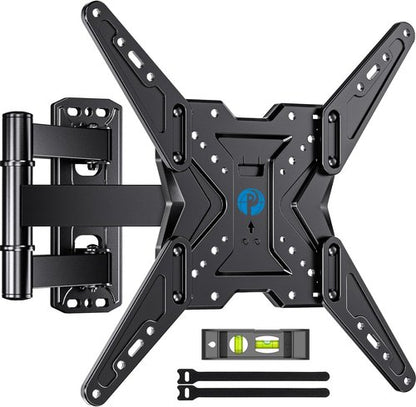 Pipishell TV Wall Mount for Most 26 32 50 55-60 inch TVs, Full Motion TV Mount with Swivel, Tilt & Extension, Single Stud Wall Mount Bracket Holds up to 77 lbs, Max VESA 400x400mm, PIMF11