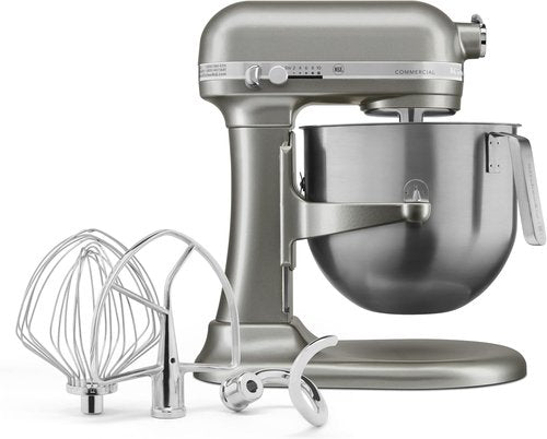 KitchenAid 8-Quart Commercial Countertop Mixer - 10-Speed Gear-Driven in Contour Silver