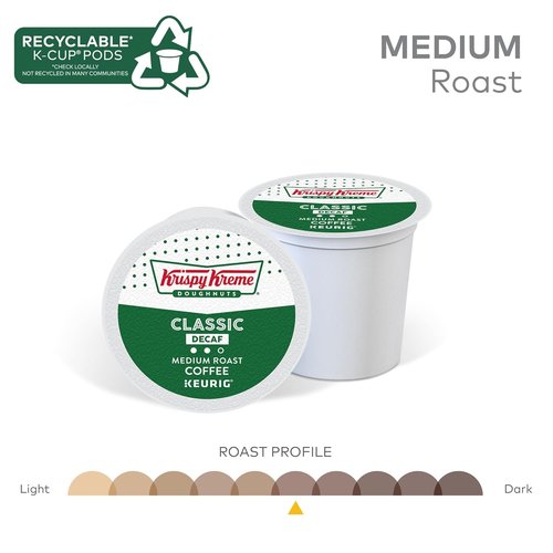 Krispy Kreme Decaf Medium Roast Coffee - Single-Serve K-Cup Pods | 96 Count
