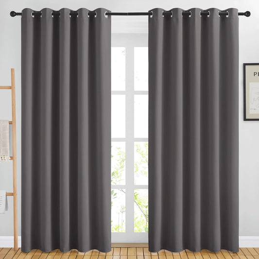 NICETOWN Blackout Curtains - Noise Reducing Thermal Insulated Drapes, 66 x 80 Inch, Biscotti Beige, 2 Panels