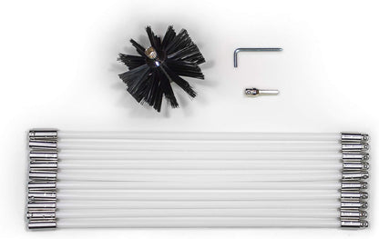 Ziggurat Products 14" Quick Snap Cleaning Kit - Drill Attachment for Dryer Hose & Vent Duct Cleaning