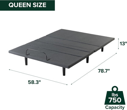 Zinus Nadia Adjustable Bed Frame - Electric Reclining Platform Base with Wireless Remote | Queen Size