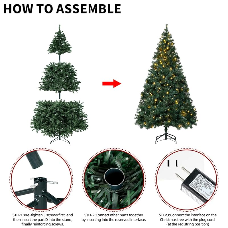 5FT Prelit Christmas Tree with Warm White LED Lights - AuroraKi 5ft