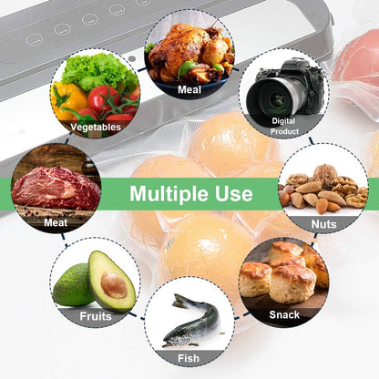 Skiennix Vacuum Sealer Bags - Heavy Duty BPA-Free Rolls for Storage & Sous Vide | 6 Pack (8"x20' & 11"x20')