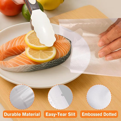 FUNFERY Vacuum Sealer Bags - 200 Quart, 8" x 12" | BPA-Free for Food Storage & Sous Vide Cooking