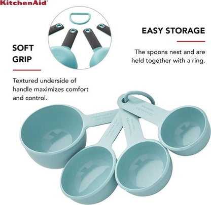 KitchenAid Measuring Cups - Set of 4 in Aqua Sky | Perfect for Precise Baking and Cooking