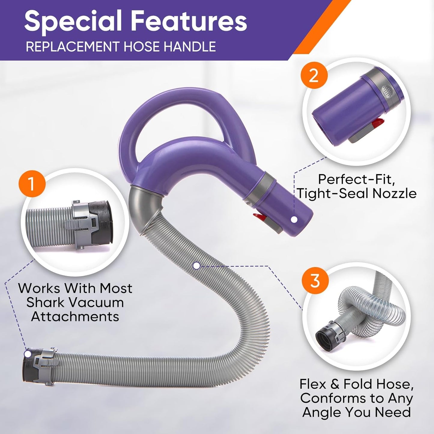 Shark - Upgraded Replacement Vacuum Hose for Navigator Lift-Away & Rotator Models NV350-NV360 | Durable & Flexible Design