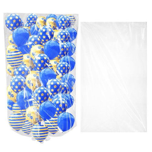 Xsourcer Large Balloon Storage Bags, 98 x 59 Inch Balloon Bags for Transport, Pack of 6, Clear Giant Plastic Bags for Balloon Carrying for Baby Shower Wedding Birthday Valentine's Celebration Decor