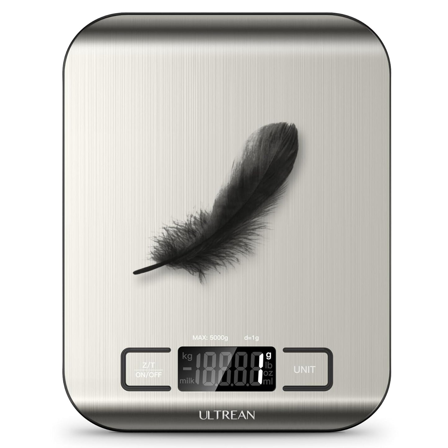 Ultrean Digital Kitchen Scale - Accurate LCD Display for Baking & Meal Prep | 11lb Capacity, 304 Stainless Steel