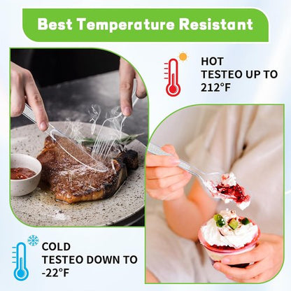 7.1 Extra Heavy-Duty Plastic Forks - 120 Count Premium Disposable, BPA-Free & Heat Resistant for Parties | Catering & Everyday Use