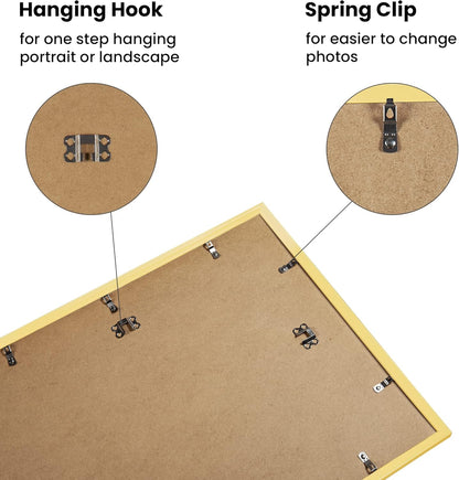 Upsimples 16x20 Picture Frame Set of 5 - Display 11x14 or 16x20 Photos | Elegant Gold Gallery Frames