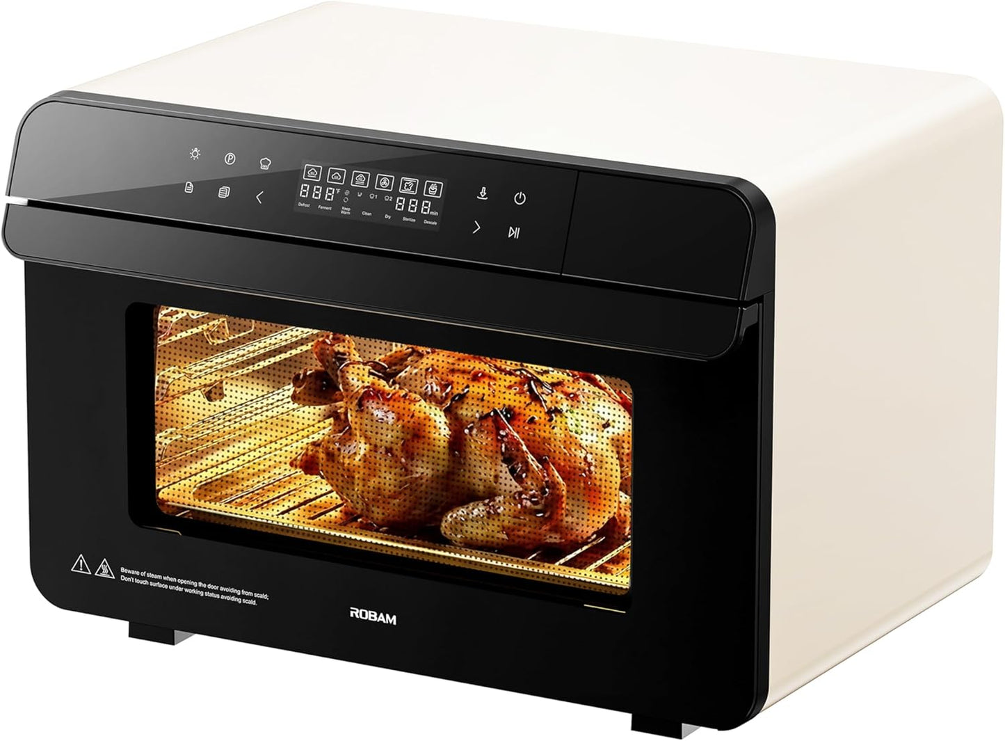 ROBAM Toaster Air Fryer Combi Oven - 20-in-1 Countertop Steam Oven with Convection & Self-Clean | White