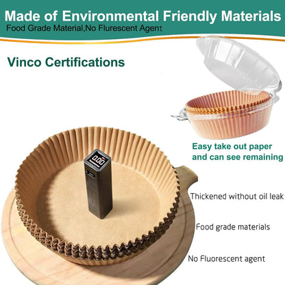 Ninja Foodi Air Fryer Liners - 200 Disposable 8-Inch Round Circle Liners for 4QT & 5QT Models