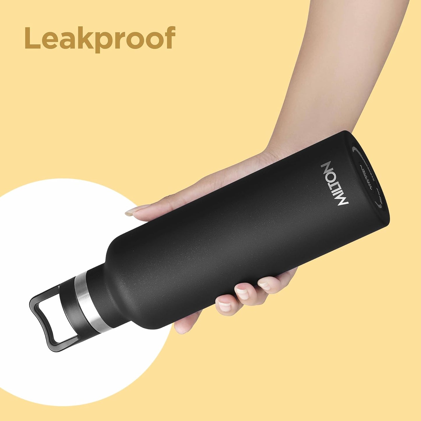 Milton 24 oz Stainless Steel Insulated Water Bottle - Leakproof, Double-Walled Flask for Hot & Cold Beverages | Travel-Friendly, Dishwasher Safe