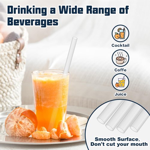 Hydrojug Replacement Straws - 6 Pack Reusable Straws with Cleaning Brush for 40 oz Tumbler