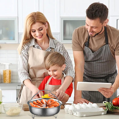 Rice Washer - Stainless Steel Cooking Steam Basket, Food Steamer | Vegetable Steamer Tray With Handle And Base Leg, Food Steamer Basket For Pressure Cookers