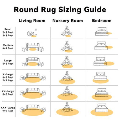OLANLY Mustard Yellow Round Rugs for Bedroom - Machine Washable, 8 ft Circle Area Rugs for Living Room, Soft and Fluffy Shaggy Carpet for Teen Girl and Boys, Nursery Rooms, Dorms, Home Decor Aesthetic