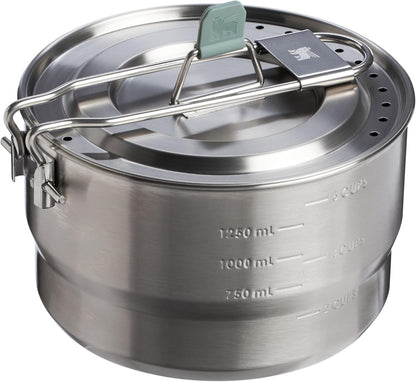 Stanley Wildfare Go 14-Piece Stainless Steel Prep & Cook Set - BPA-Free Camping Kitchen Essentials | Includes 1.65 qt Saucepan, Bowls, Utensils, Cutting Board