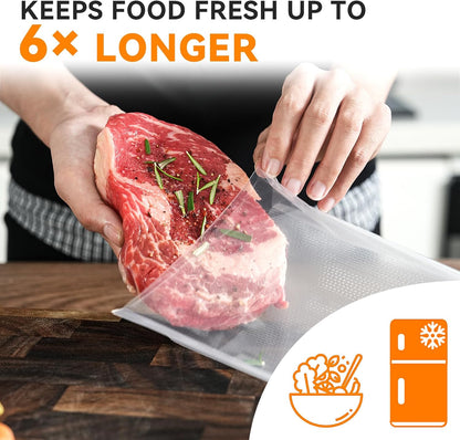 Wevac Vacuum Sealer Bags - Heavy-Duty BPA-Free Food Storage | 50 Count (8"×12"), Puncture-Resistant, Freezer & Sous Vide Safe