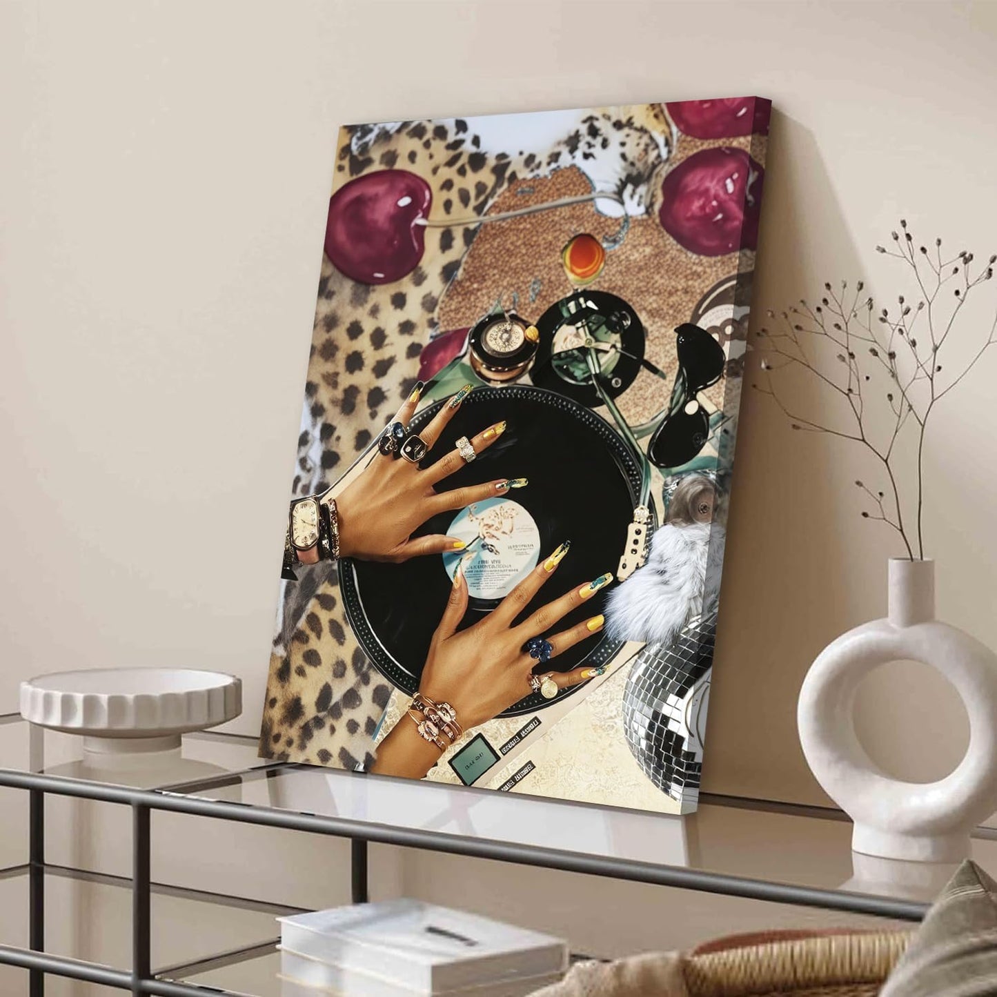 Skiennix Cheetah Wall Art Set - 3 Framed Leopard Canvas Prints for Bedroom & Living Room | 12x16 Inch