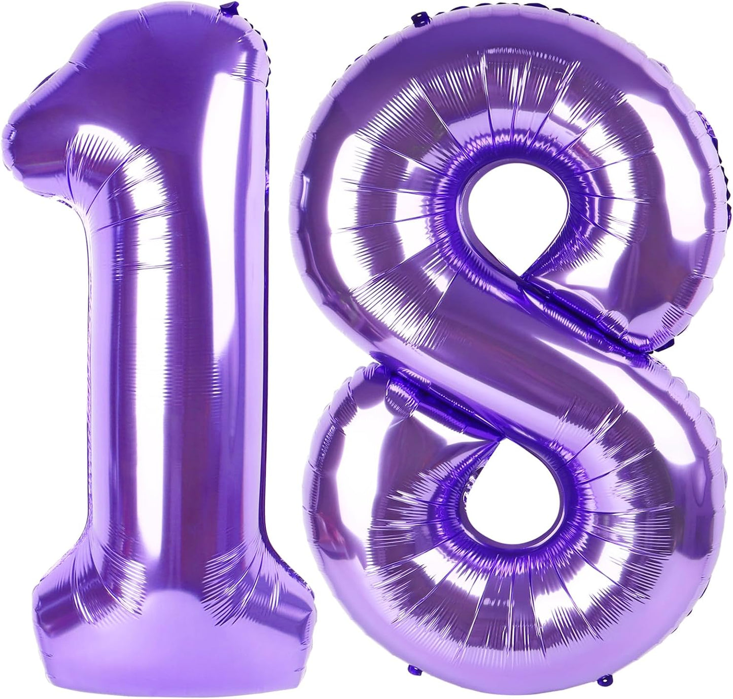 Purple Number 18 Balloon - 40 Inch Giant Foil Balloon for 18th Birthday Party Decorations