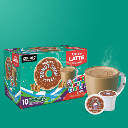 Original Donut Shop Cinnamon Toast Crunch Latte K-Cup Pods - One-Step Brewing, 60 Count