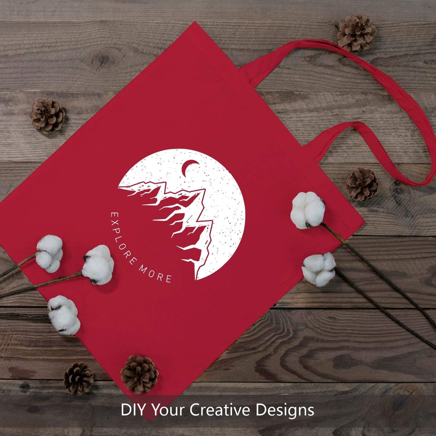 TOPDesign 24-Pack Red Cotton Tote Bags - Lightweight, Reusable Grocery Bags for DIY & Promotions