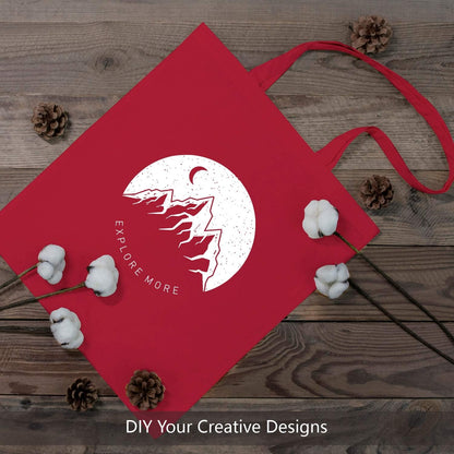 TOPDesign 24-Pack Red Cotton Tote Bags - Lightweight, Reusable Grocery Bags for DIY & Promotions
