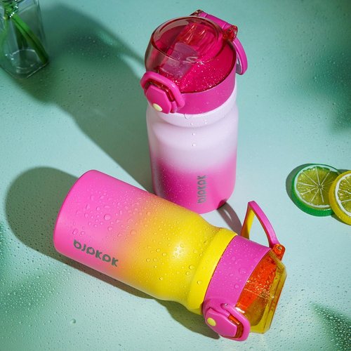 BJPKPK Stainless Steel Insulated Water Bottle - 14oz Reusable Thermal Flask with Straw Lid | Keeps Drinks Hot & Cold, Dawn