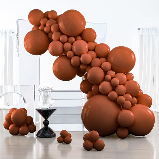PartyWoo Dark Brown Balloon Arch Kit - 127pcs in Various Sizes for Jungle Safari & Fall Parties