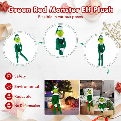 Skiennix Christmas Monster Plush Toy - Adorable Stuffed Doll for Kids & Holiday Decor | 12.6" Green