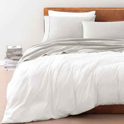 LANE LINEN RV Queen Sheets Set - 100% Organic Cotton Camper Sheet Sets 15" Deep Pocket Fitted - Snowdrop