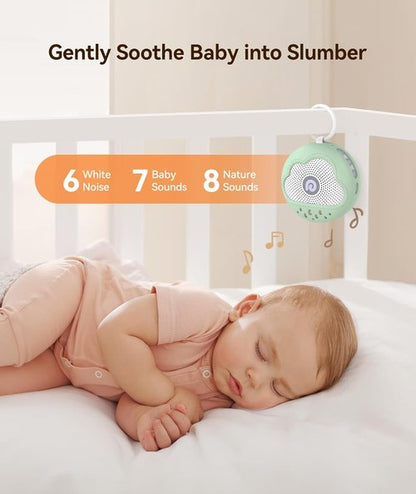 Dreamegg White Noise Machine - Portable Baby Sound Machine with 21 Soothing Sounds & Silicone Cover | Green