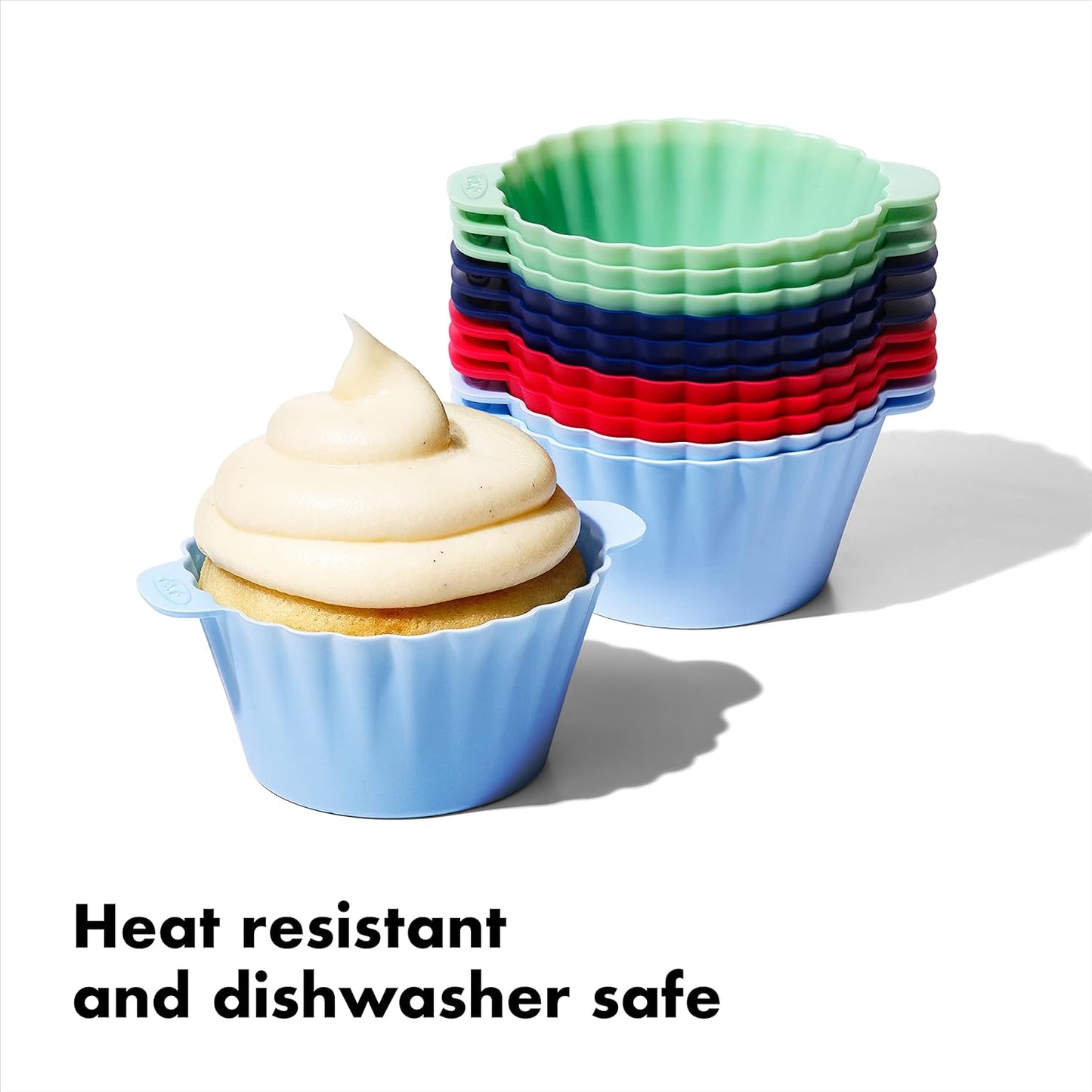 OXO Good Grips Silicone Baking Cups - Reusable, Non-Stick, BPA-Free | 12 Pack for Muffins & Cupcakes