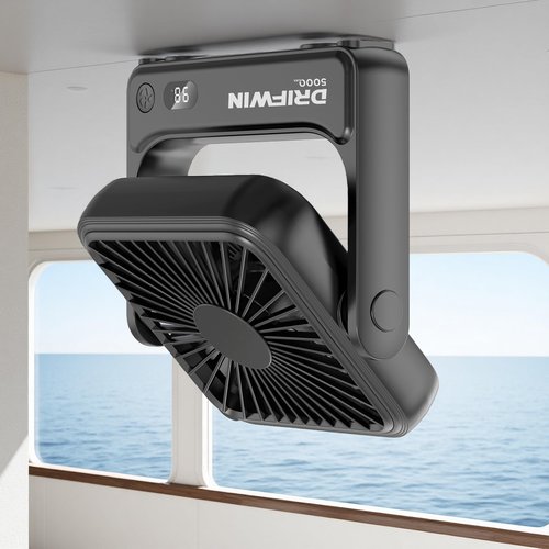 DRIFWIN Magnetic Cruise Approved Fan, 5000mAh Ultra-Slim Travel Fan Rechargeable, 4-Speed, Hook Design, Portable Fan for Cruise Ship Cabin, Bedroom Sleeping, Camping, Travel & Cruise Essentials 2026