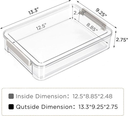 Citylife 6 Qt Plastic Storage Bins - Portable Stackable Bins with Lids for Organizing Documents & Crafts