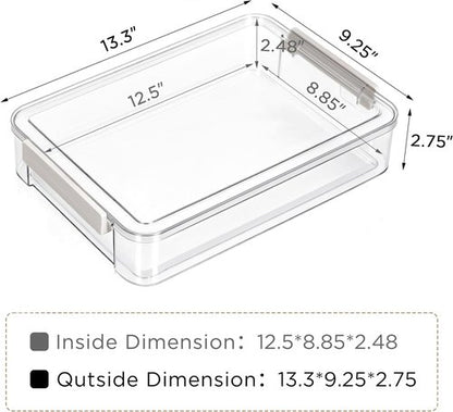 Citylife 6 Qt Plastic Storage Bins - Portable Stackable Bins with Lids for Organizing Documents & Crafts