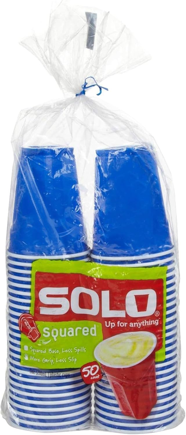 Solo Red Plastic Party Cups - 9 oz | Pack of 50 Durable Disposable Cups
