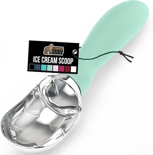 GORILLA GRIP Ice Cream Scoop - BPA-Free Heavy Duty Design with Ergonomic Handle for Perfect Scoops - Mint